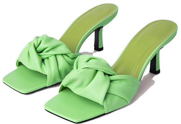 (Women) By Far Leather Square Toe Slide 'Green' 23CRLAMFRGNAP Lookbook (Women) By Far Leather Square Toe Slide 'Green' 23CRLAMFRGNAP