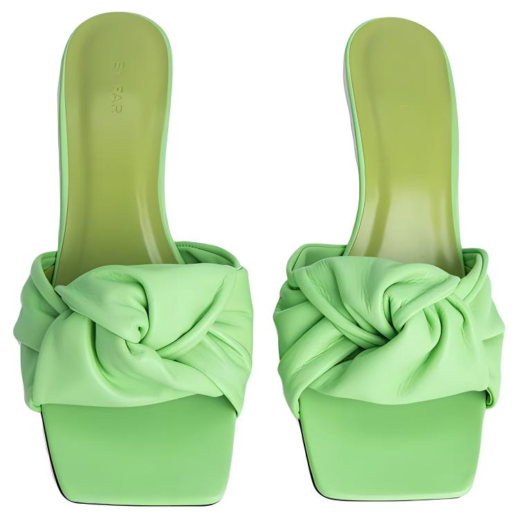 (W) By Far Leather Square Toe Slide 'Green' 圖 4