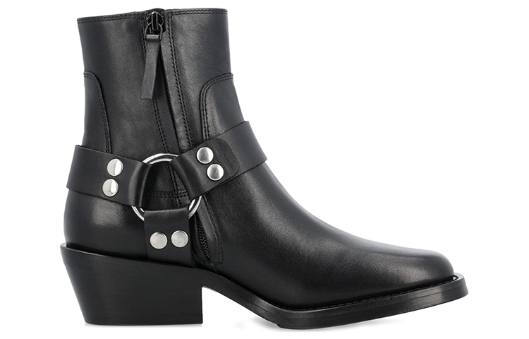 (W) By Far Leather Zip Ankle Boots 'Black' 圖 2