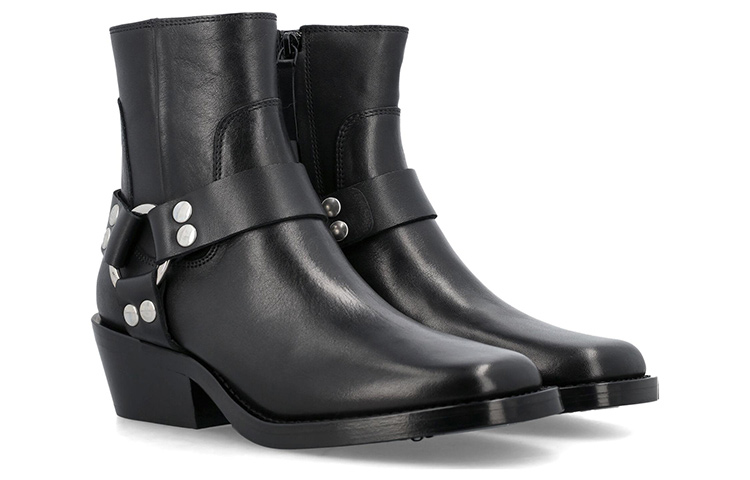 (W) By Far Leather Zip Ankle Boots 'Black' 圖 3