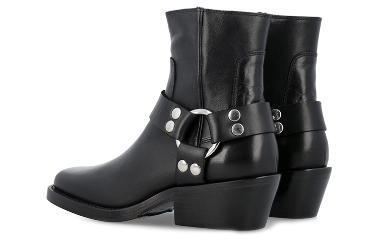 (W) By Far Leather Zip Ankle Boots 'Black' 圖 4