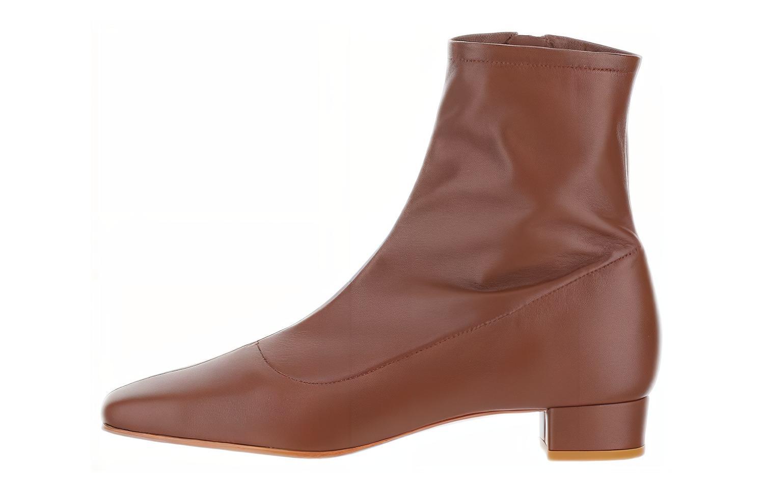 (Women) By Far Leather Zip Ankle Boots 'Brown' 22PFESTSEQNAPSEQ