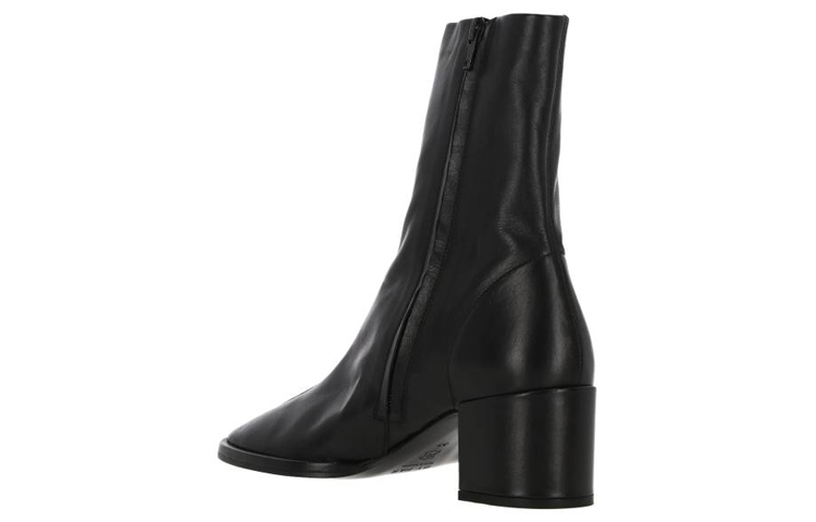(W) By Far Leather Zip Chunky Heel Ankle Boot 'Black Fashion' 圖 4