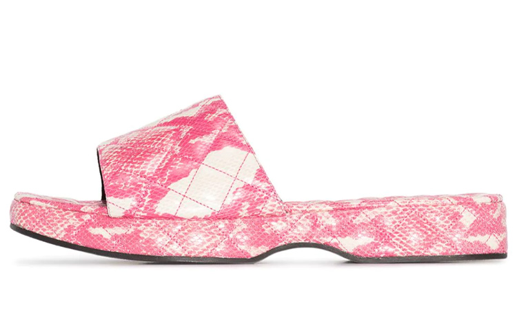 (W) By Far Lilo 'Pink Snakeskin Mule'