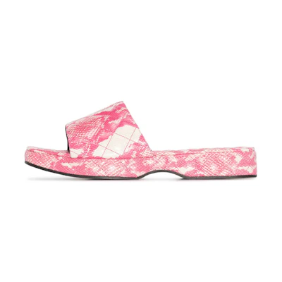 (W) By Far Lilo 'Pink Snakeskin Mule'