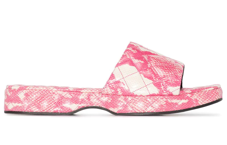 (W) By Far Lilo 'Pink Snakeskin Mule' 圖 2