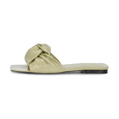 (W) By Far Lima Sandals 'Green Leather Fashion'