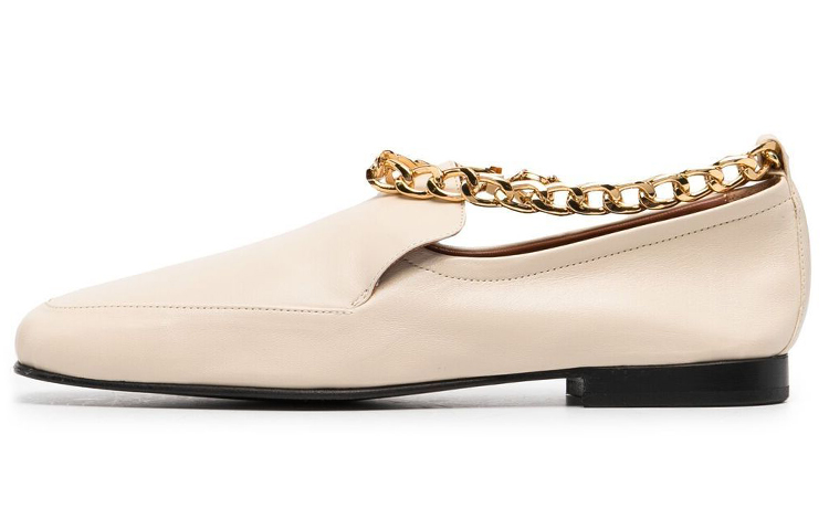 (W) By Far Loafers 'Chain Detail Light Brown'