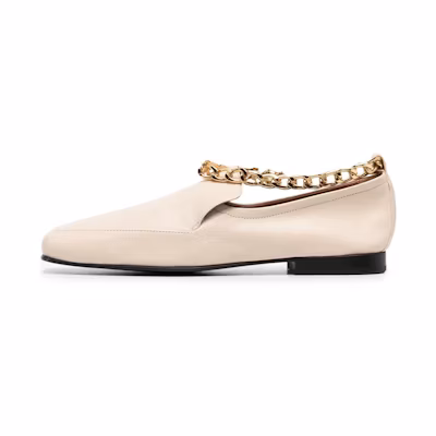 (W) By Far Loafers 'Chain Detail Light Brown'