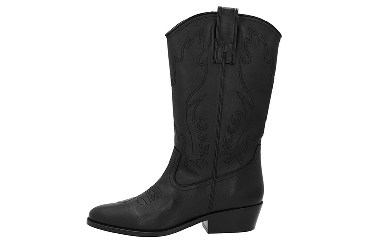 (W) By Far Lucky Ankle Boots 'Black Embroidery'