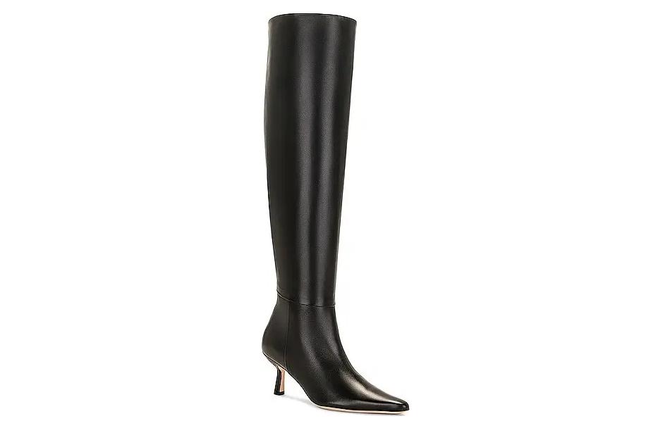 (W) By Far Meghan 'Black Leather Pointed-Toe Zip-Up Over-The-Knee Boots' 圖 2