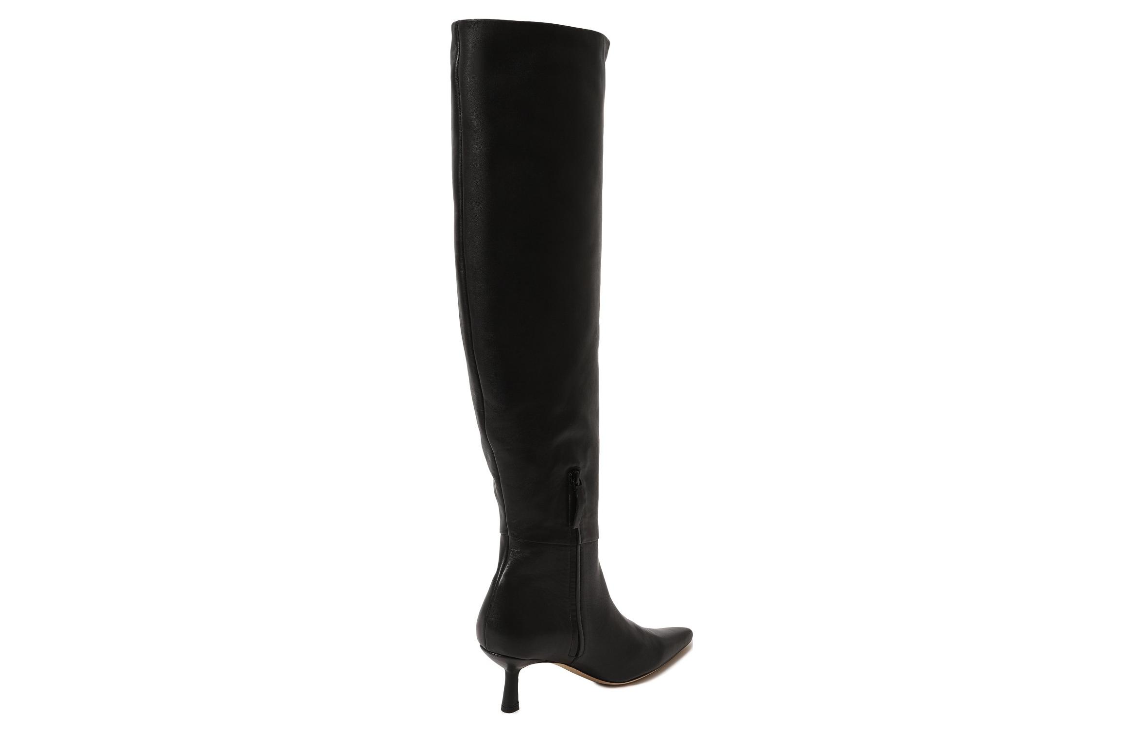 (W) By Far Meghan 'Black Leather Pointed-Toe Zip-Up Over-The-Knee Boots' 圖 5