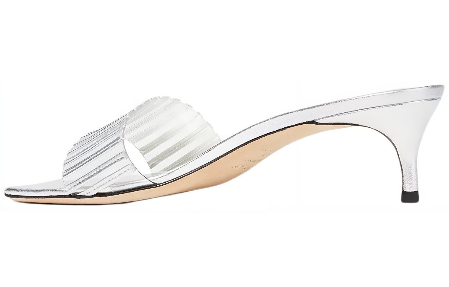 (W) By Far Mei 'Metallic Silver Leather Mules' 圖 3