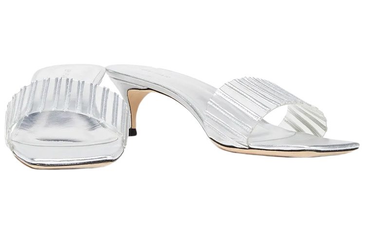 (W) By Far Mei 'Metallic Silver Leather Mules' 圖 4