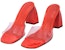 (W) By Far Michele PVC 'Sandal Merah Hujung Persegi Terbuka' 23SSMICHMLFLPUPA