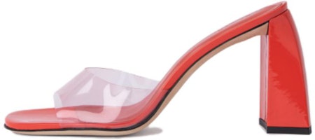 (Women) By Far Michele PVC 'Red Square Toe Open-Toe Sandal' 23SSMICHMLFLPUPA (Women) By Far Michele PVC 'Red Square Toe Open-Toe Sandal' 23SSMICHMLFLPUPA