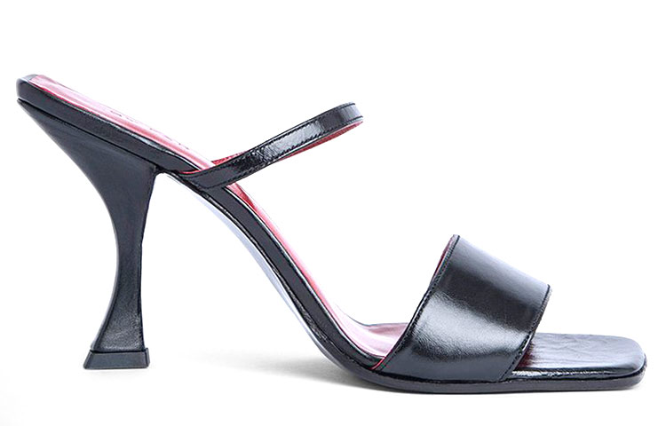 (W) By Far Nayla High Heeled Sandals 'Black Wrinkled Leather' 圖 2