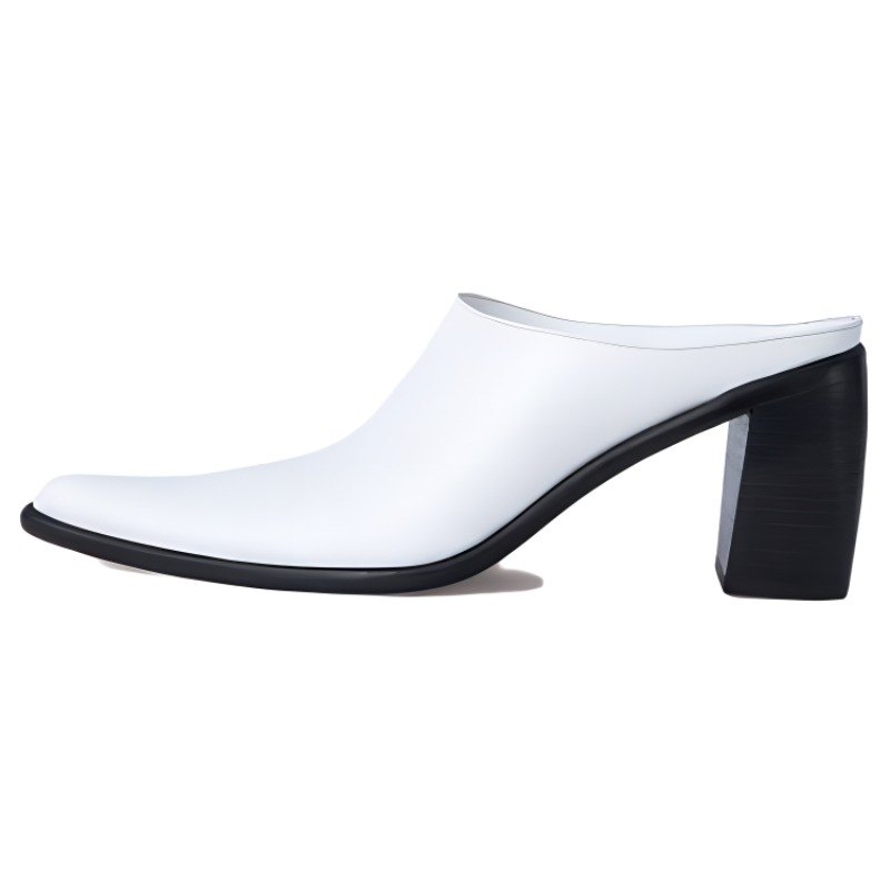 (Women) By Far Nef 'White Leather Mules' 23CRNFMWHNAP