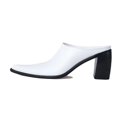 (W) By Far Nef 'White Leather Mules'