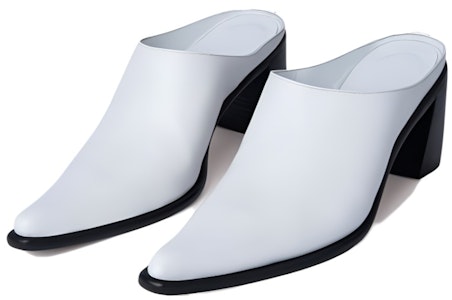 By Far Nef 皮革 時尚高跟 包頭拖鞋 7.5cm 女款 白色 Lookbook By Far Nef 皮革 時尚高跟 包頭拖鞋 7.5cm 女款 白色