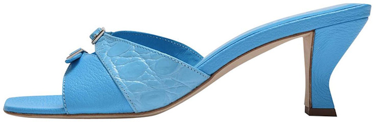 By Far Autre Marque Noor 粒面皮革涼鞋 女款 湖藍色 Buy By Far Autre Marque Noor 粒面皮革涼鞋 女款 湖藍色