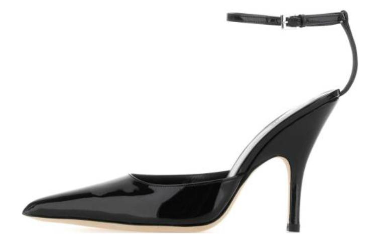 (Women) By Far Patent Leather Buckle Pointed-Toe Stiletto 'Black' 23CRELZHBLPBL