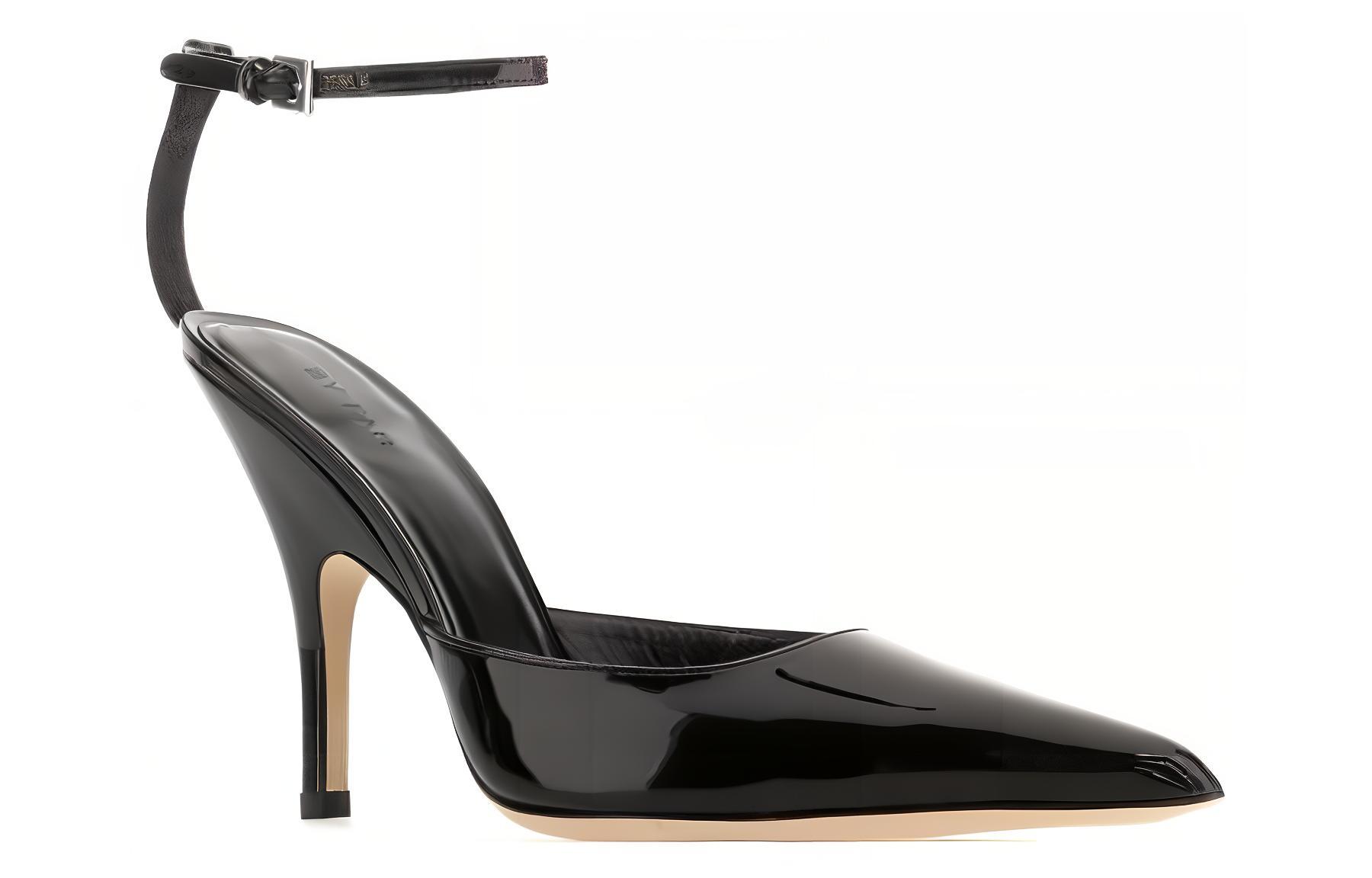 Lookbook (Women) By Far Patent Leather Buckle Pointed-Toe Stiletto 'Black' 23CRELZHBLPBL