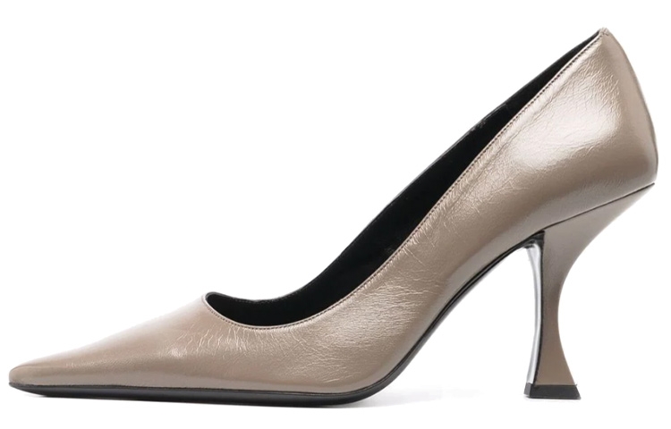 (Women) By Far Pointed High Heels 'Brown Crease Effect' 21PFVIVPKHCRE