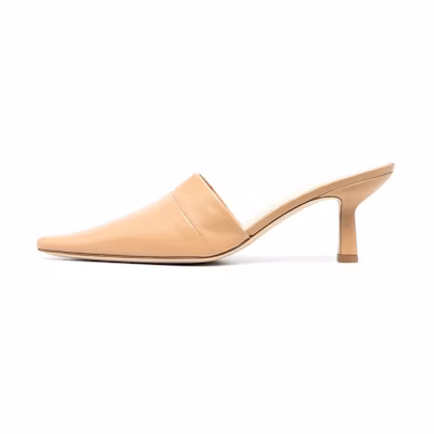 (W) By Far Pointed Toe Mules 'Minimalist Casual Beige'