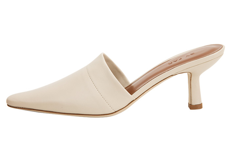 (Women) By Far Pointed Toe Mules 'Minimalist Casual Cream' 21SSCYNMIVRCRE