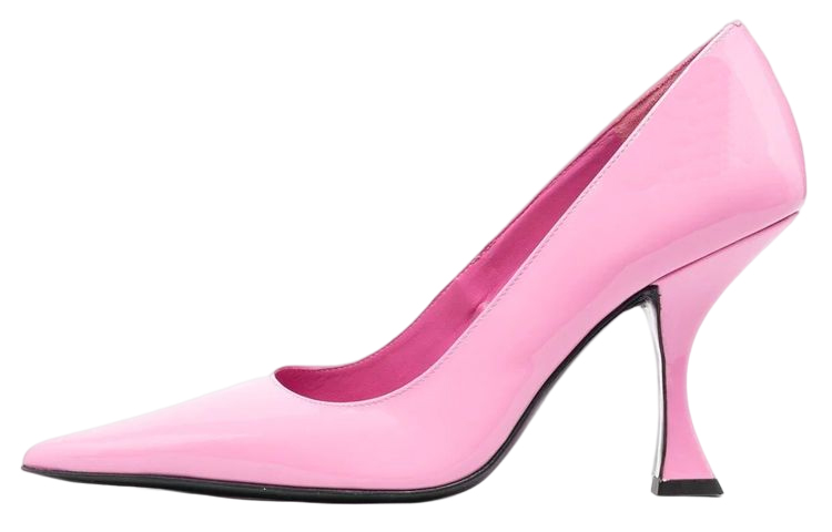 Privileged Faux Fur Pom Pom Patent Pointy Toe Stiletto Pump
