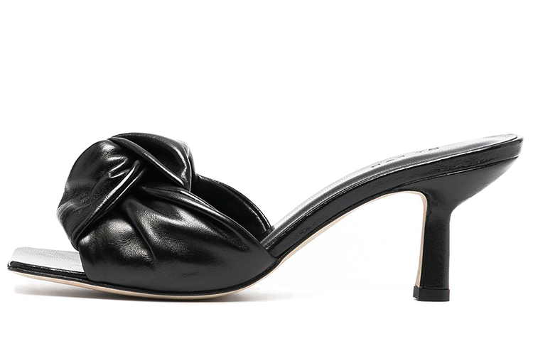 Buy By Far 皮革復古高跟鞋 女款 黑色