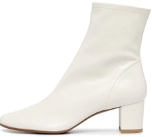 (Women) By Far Round-Toe Block-Heel Ankle Boots 'White' 21FWSOFVNGG (Women) By Far Round-Toe Block-Heel Ankle Boots 'White' 21FWSOFVNGG