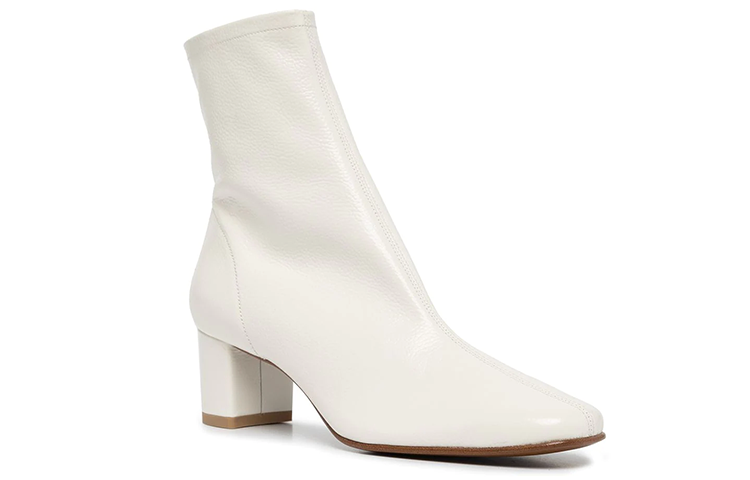 Order (Women) By Far Round-Toe Block-Heel Ankle Boots 'White' 21FWSOFVNGG