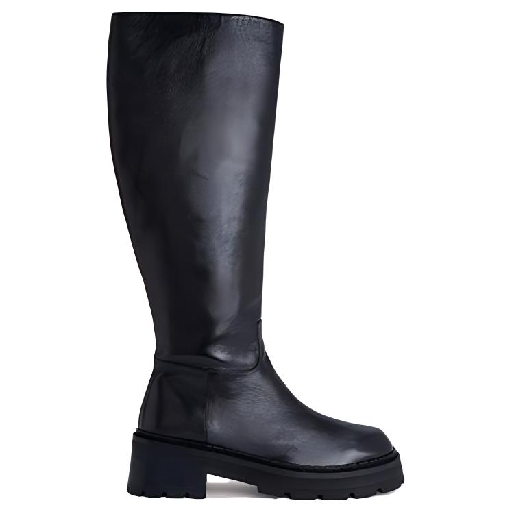 Order (W) 바이파 러셀 블랙 레더 지퍼 하이탑 부츠 (By Far Russel 블랙 지퍼 부츠 is shorter if needed) 22FWRUSDBLNAP