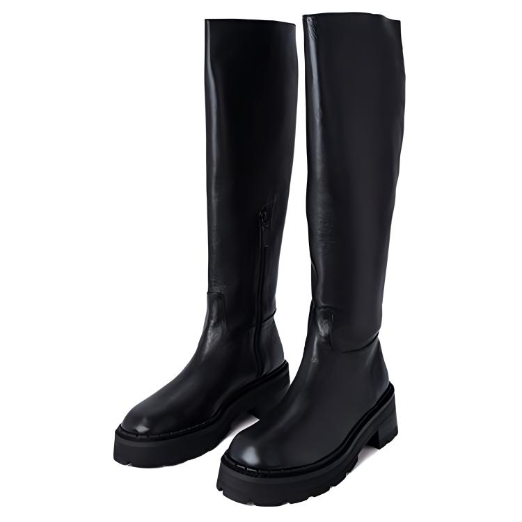 Lookbook (W) 바이파 러셀 블랙 레더 지퍼 하이탑 부츠 (By Far Russel 블랙 지퍼 부츠 is shorter if needed) 22FWRUSDBLNAP