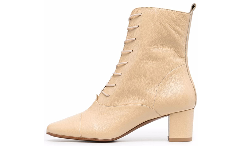 (W) By Far Short Lace-up Boots 'Beige'