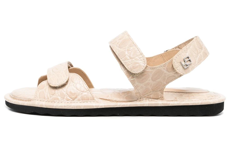 (Women) By Far Slides 'Beige Croc-Embossed Leather' 23CRGIDSKRFCCE