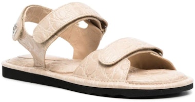 By Far 皮革仿鱷魚壓紋時尚涼拖 女款 米色 Order By Far 皮革仿鱷魚壓紋時尚涼拖 女款 米色