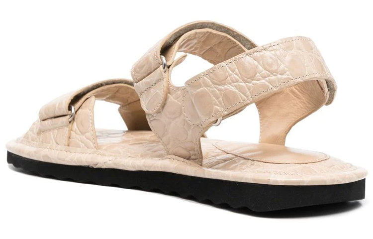 Lookbook (W) By Far Slide 'Kulit Cetak Krokodil Beige' 23CRGIDSKRFCCE