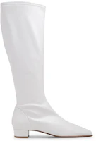 Order (W) By Far スクエア ジップ ハイカットブーツ (白レザー) 20PFEDIDWHNAP