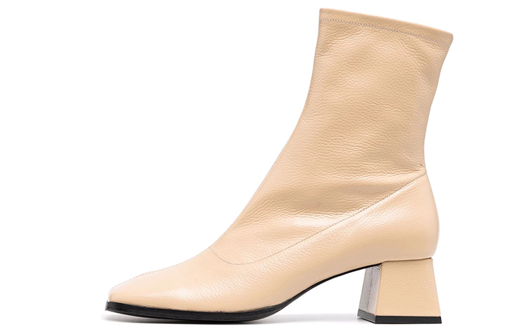 (Women) By Far Square Toe Ankle Boots 'Beige' 21FWMAKBSDGG