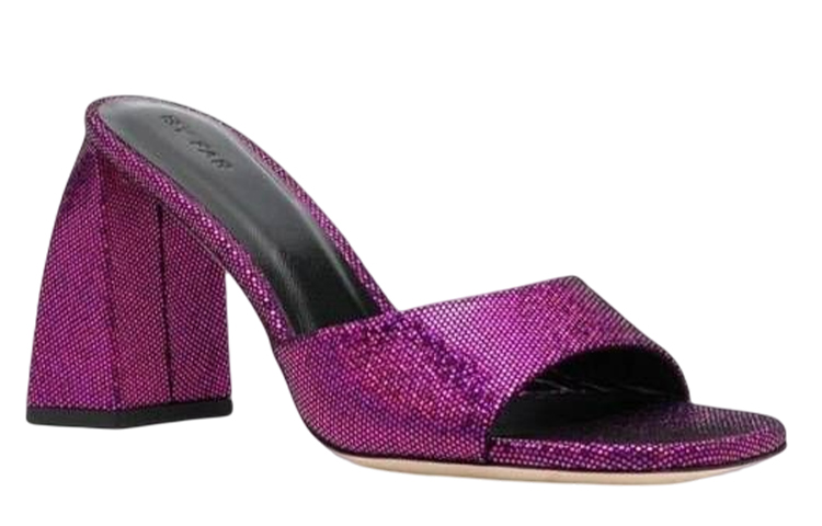 Order (W) バイファー スクエアトゥ ブロックヒール パープルスライド 23CRMICHMFCHDDFCH