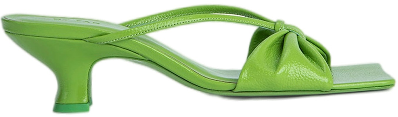 By Far 皮革粗跟方頭涼鞋 女款 綠色 Order By Far 皮革粗跟方頭涼鞋 女款 綠色