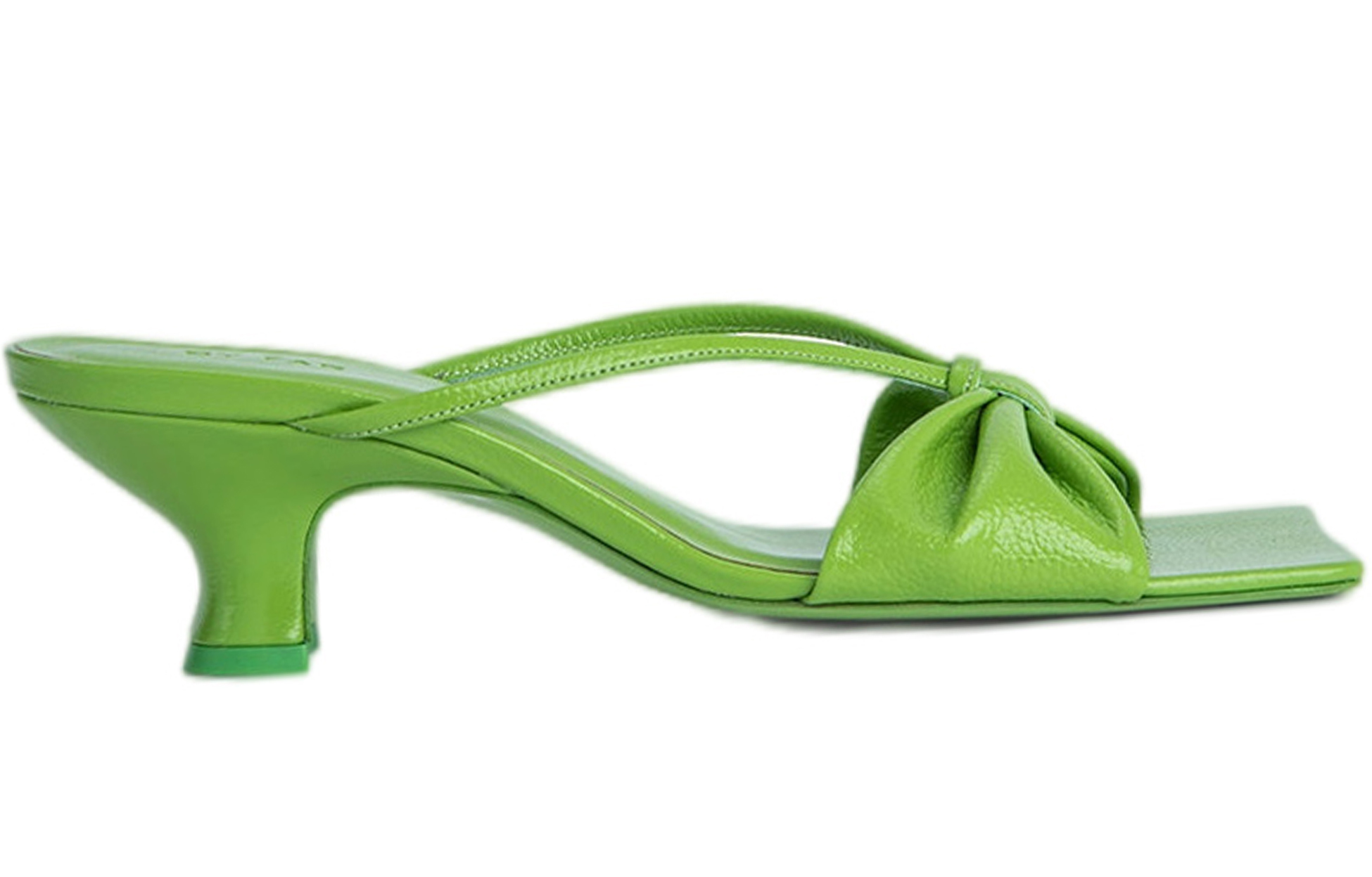 Order (W) Sandal Hak Blok By Far Square Toe 'Kulit Hijau' 22CRFREPSGG