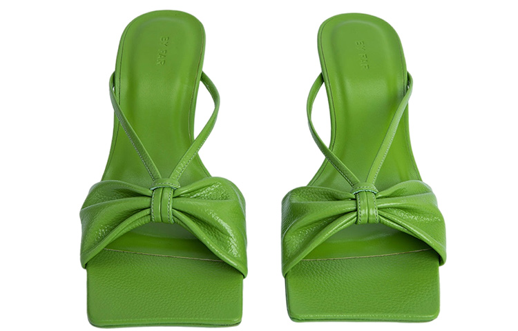Shop (W) Sandal Hak Blok By Far Square Toe 'Kulit Hijau' 22CRFREPSGG