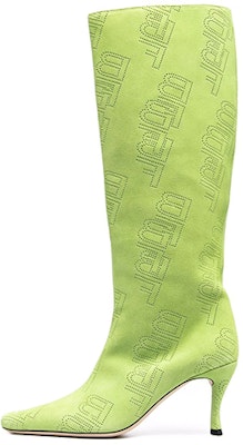 By Far Stevie 42 字母印花 時尚穿孔 高筒靴 女款 綠色 Buy By Far Stevie 42 字母印花 時尚穿孔 高筒靴 女款 綠色