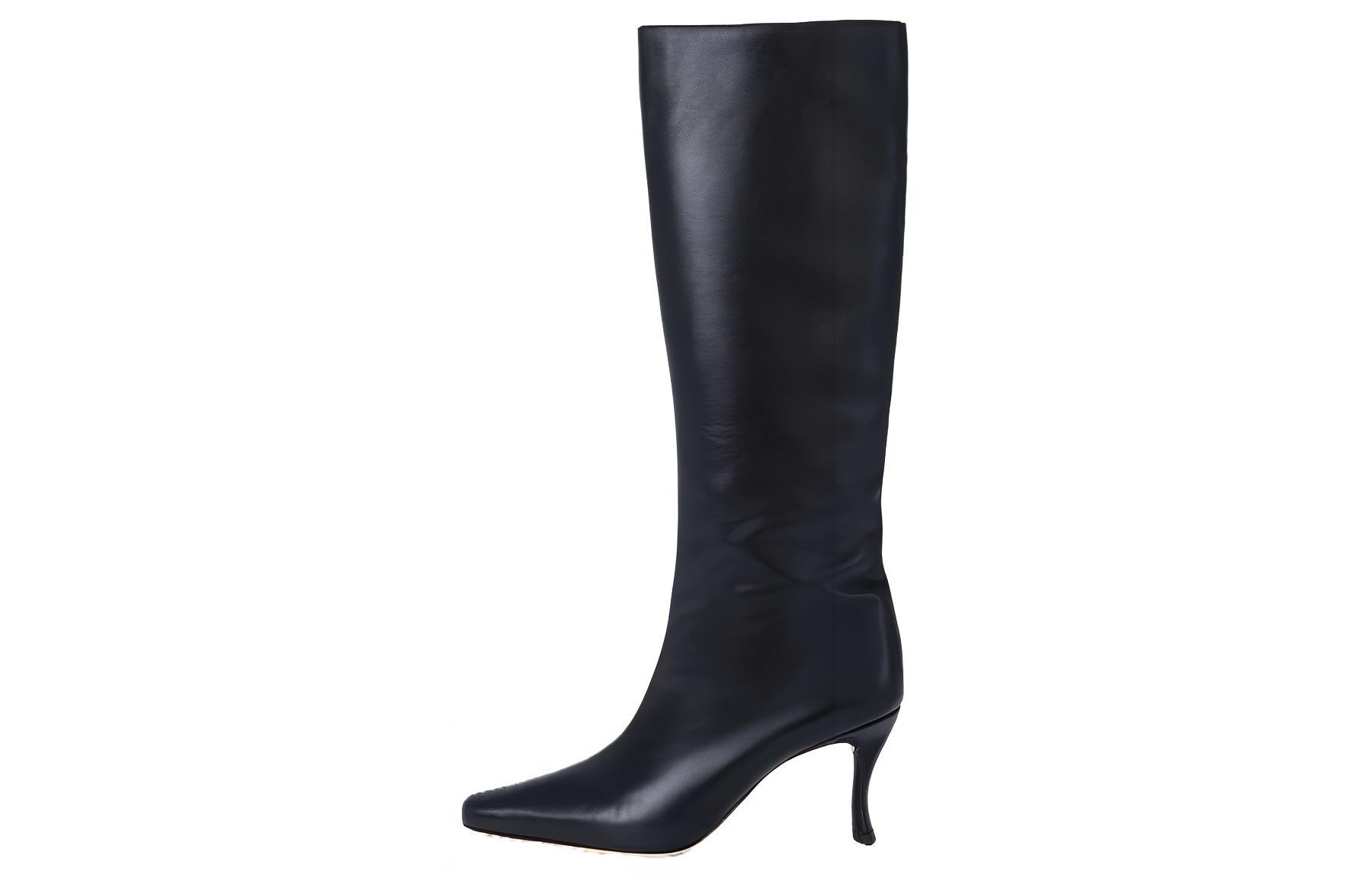 (Women) By Far Stevie 'Black Leather Pointed-Toe High-Top Boots' 21PFSVIDBLSMC350