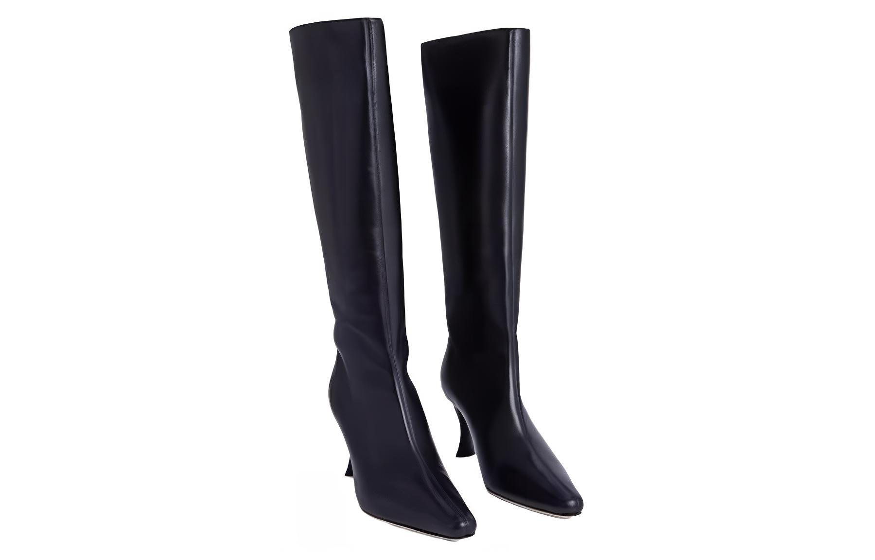 Shop (W) "Botines By Far Stevie en Cuero Negro con Punta y Caña Alta" 21PFSVIDBLSMC350