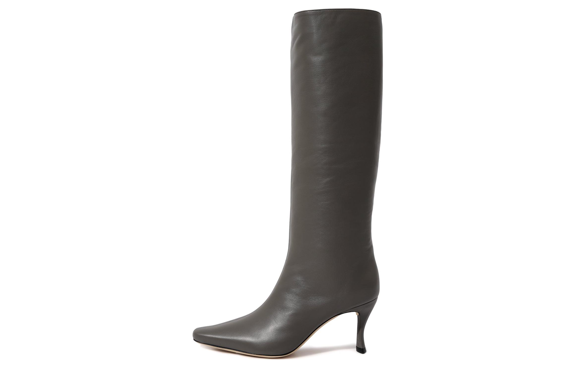 (Women) By Far Stevie 'Grey Leather Pointed-Toe Boots' 22FWSVICEMNAP